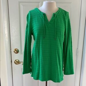 Never worn Talbots green 100% cotton pique T by Talbots l/s knit top